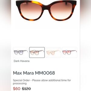 MaxMara Dark Havana Gradient Brown Oversized Women's Sunglasses